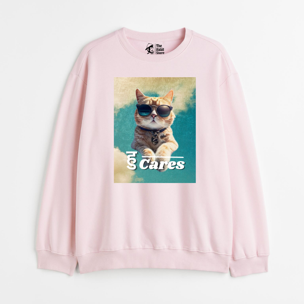 "हु Cares - Cozy Delight: Winter Bliss Unisex Oversized Sweatshirt (400 GSM)"