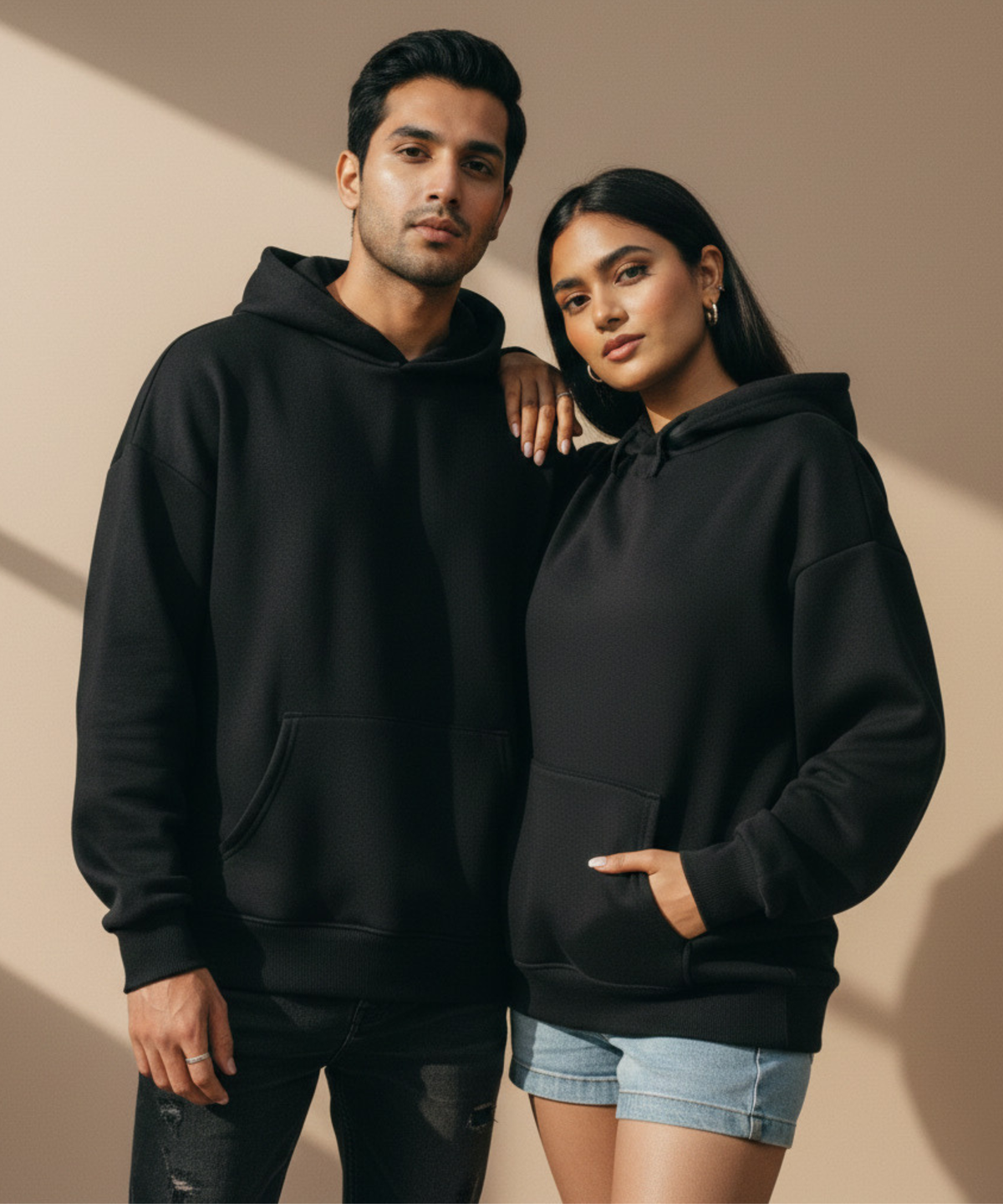 Solid Couple Oversized Hoodies (Set of 2) | Premium 400 GSM