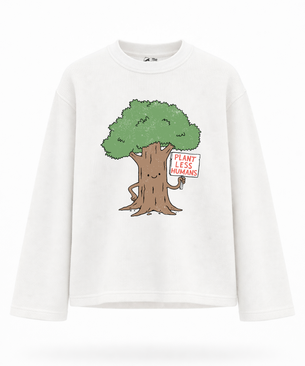 Plant less humans - Waffle Knit Oversized Full Sleeve