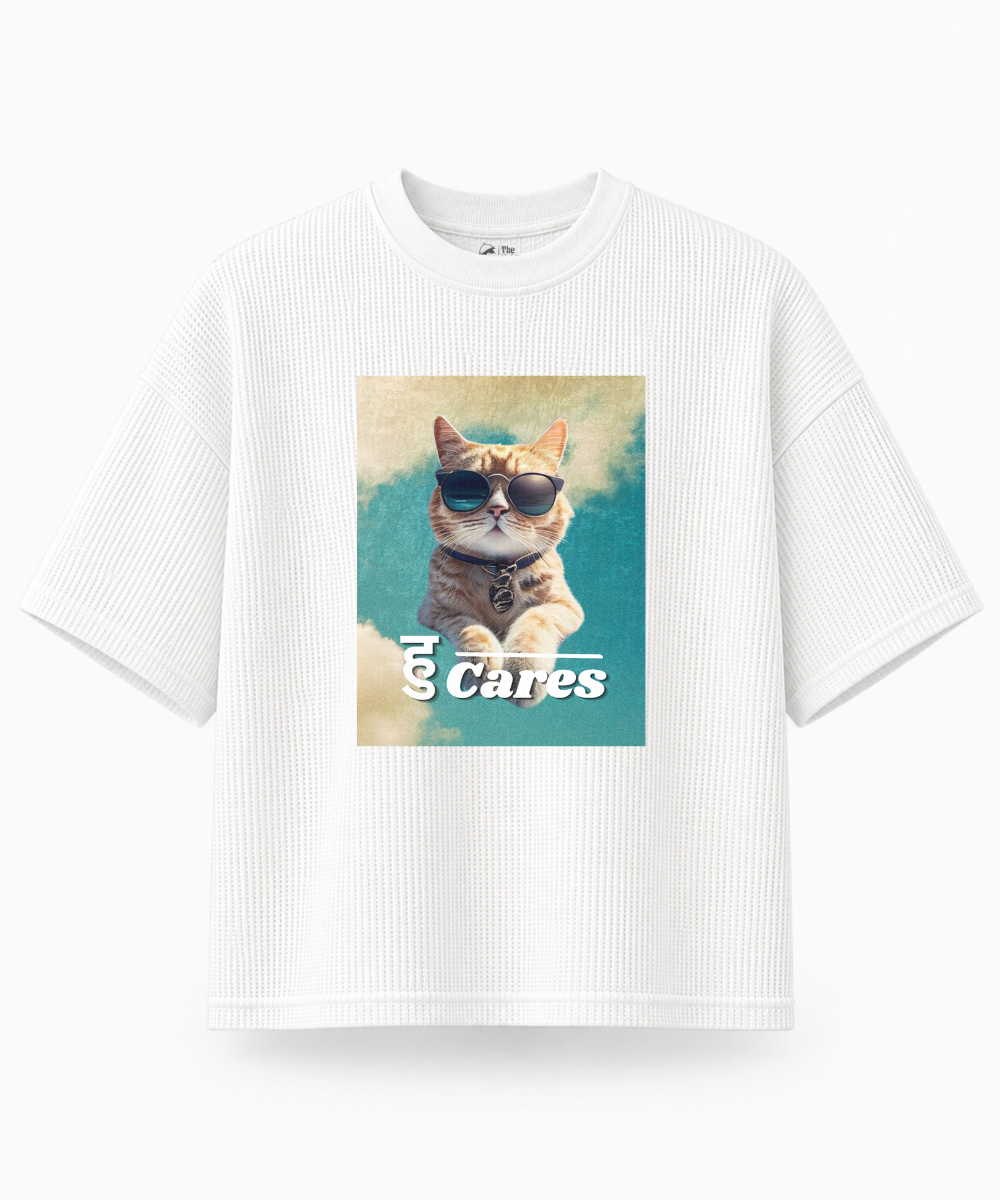 हु Cares — Waffle Knit Boxy Oversized T-shirt