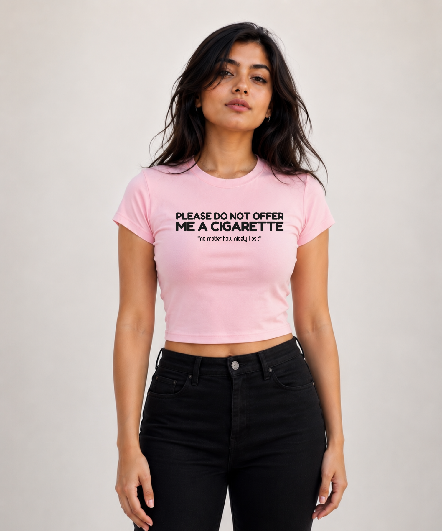 Please Don't — Baby Tee Fitted Crop