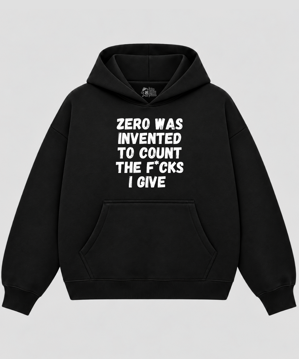 This is What Zero Was Invented For - Black Boxy Hoodie – 100% Cotton Fleece