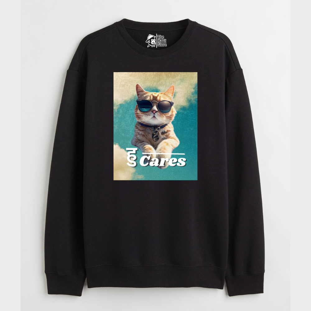 "हु Cares - Cozy Delight: Winter Bliss Unisex Oversized Sweatshirt (400 GSM)"