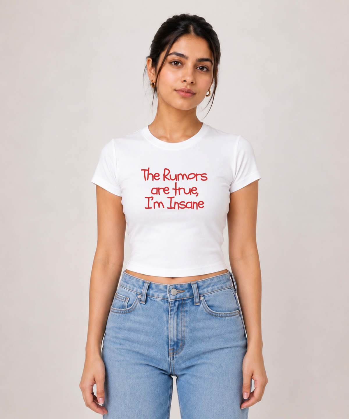 Yes, I'm Insane — Baby Tee Fitted Crop