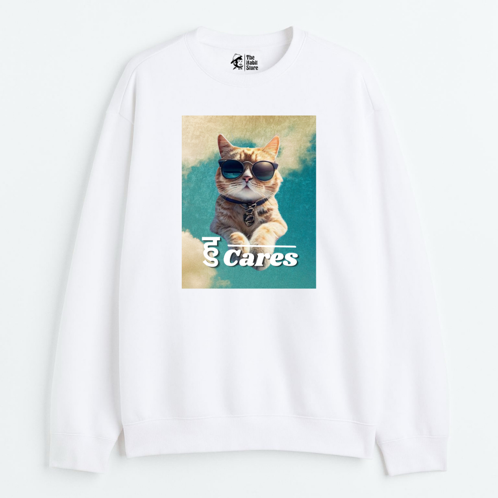 "हु Cares - Cozy Delight: Winter Bliss Unisex Oversized Sweatshirt (400 GSM)"