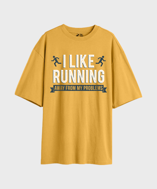 Running Away 240 GSM Unisex Oversized T-shirt