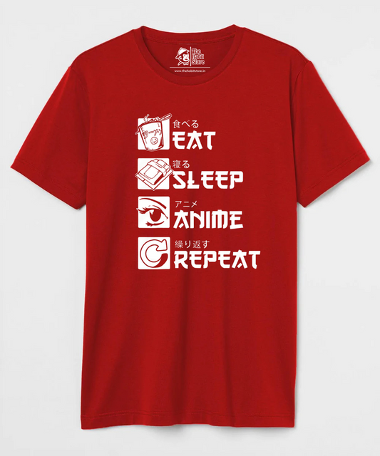 Eat Sleep Anime Repeat – Anime Paglu – Unisex Regular Fit T-shirt