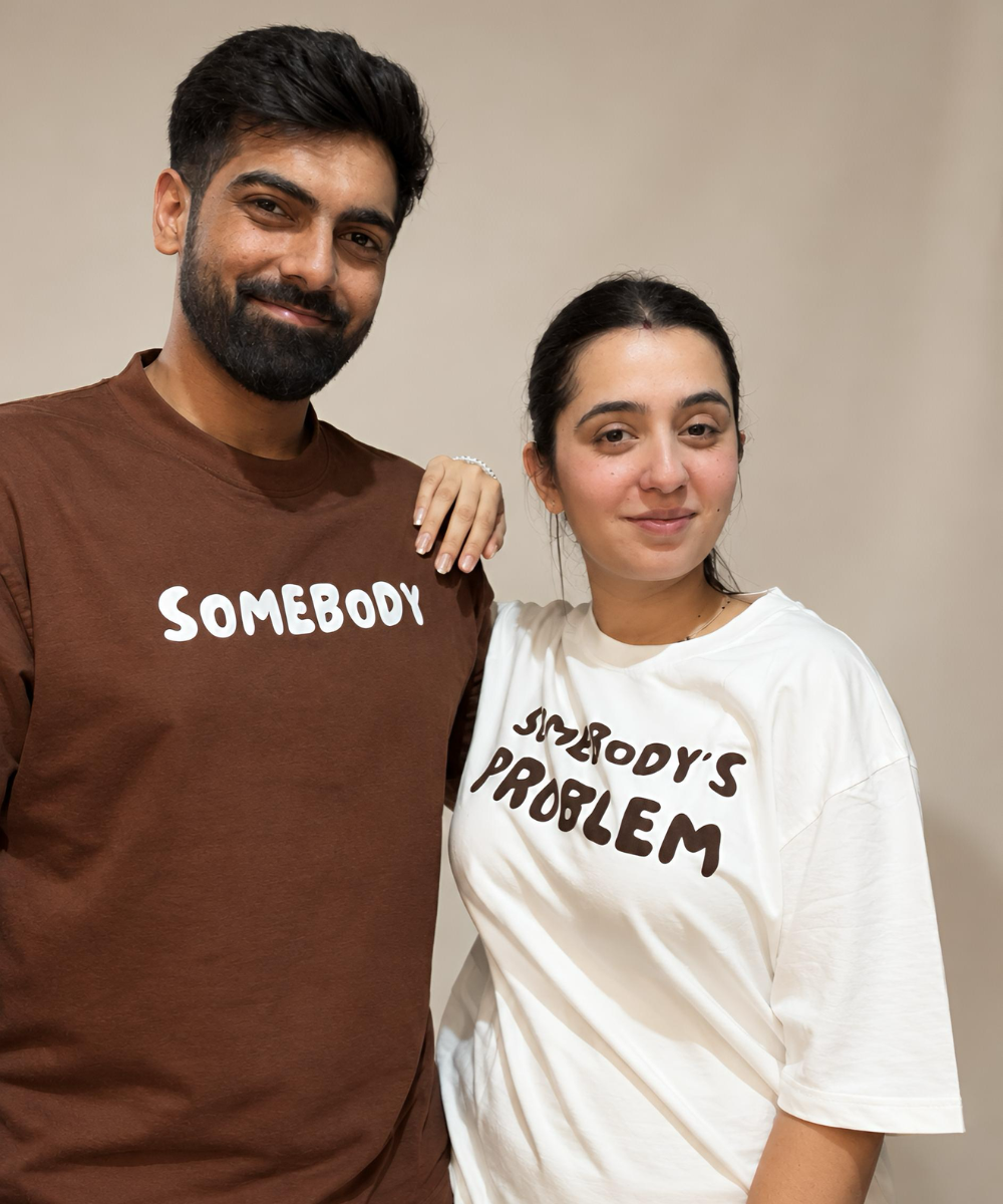Somebody / Somebody’s Problem – Couple Oversized Fit T-shirts (Set of 2)