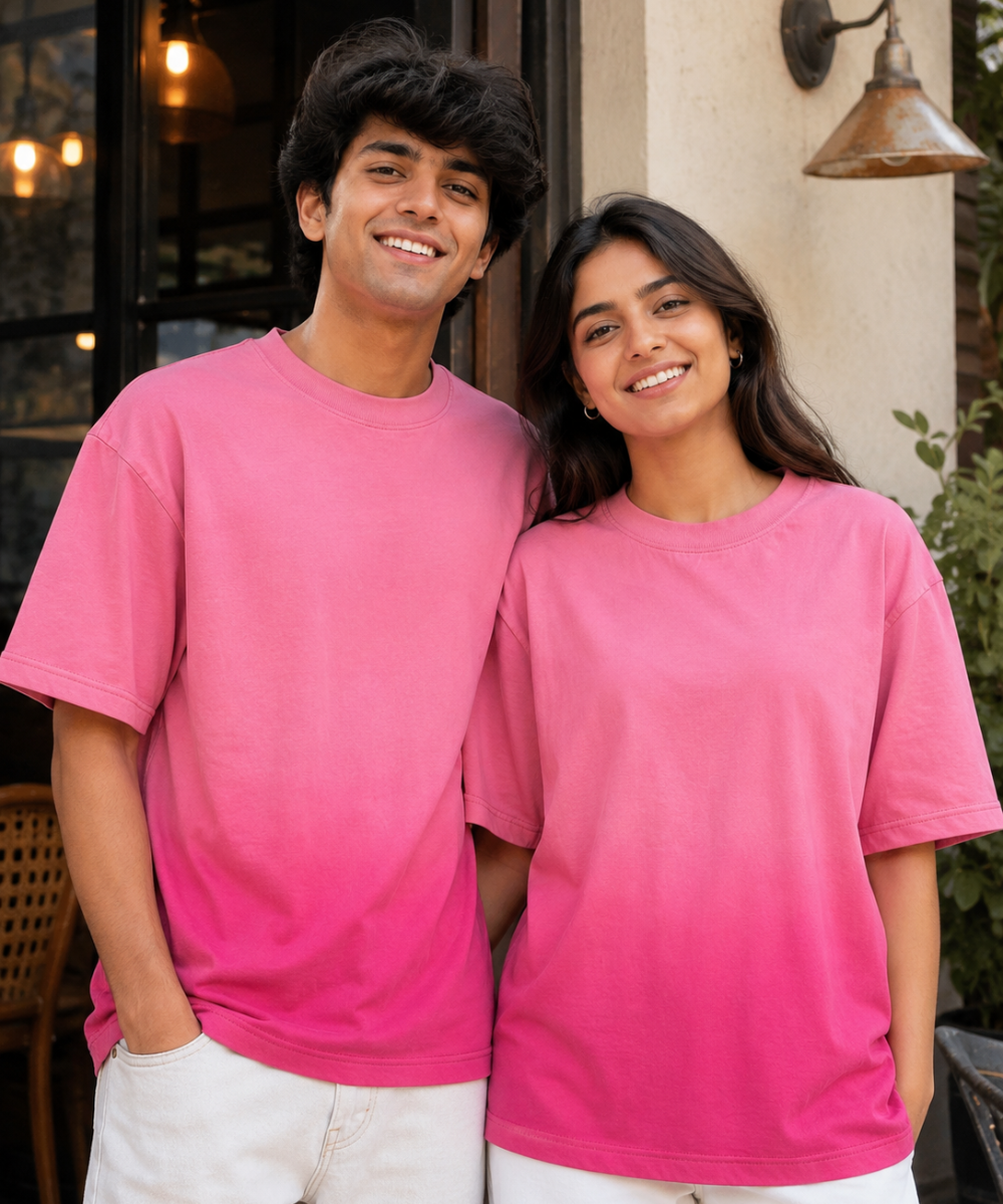 Ombre Couple Oversized T-shirts — Boxy Fit (Set of 2)