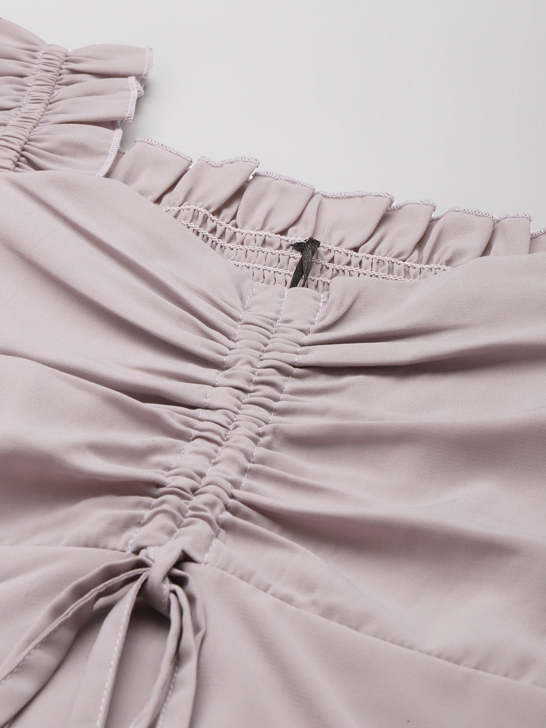 Women Front Ruching Solid Top