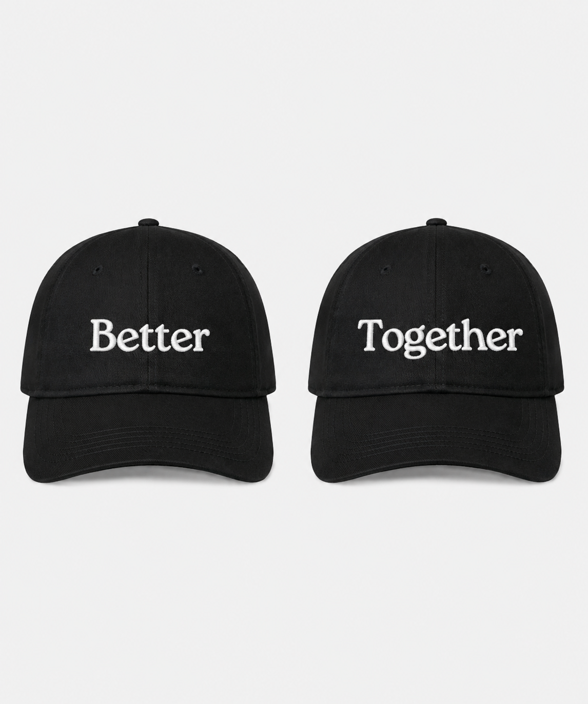 Better Together – Embroidered Couple Caps Set of 2