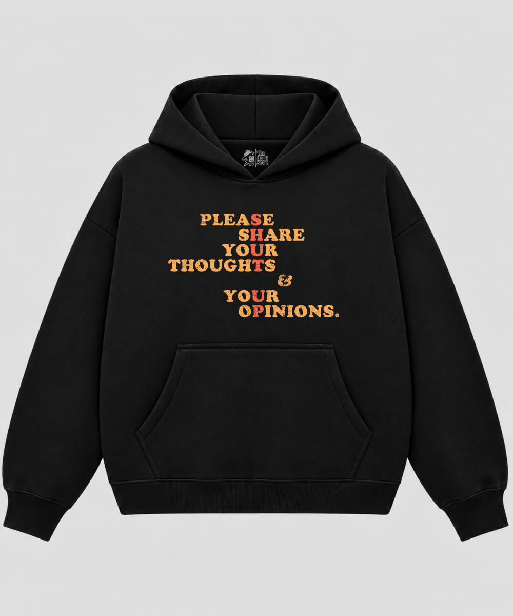 Shut Up - Black Boxy Hoodie – 100% Cotton Fleece