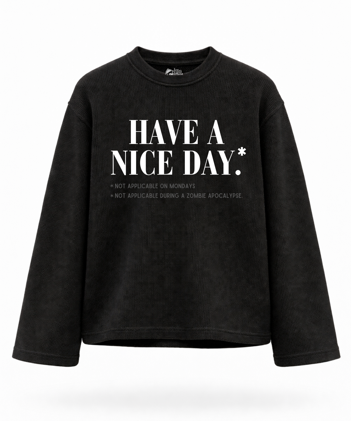 Terms & Conditions Apply - Waffle Knit Oversized Full Sleeve