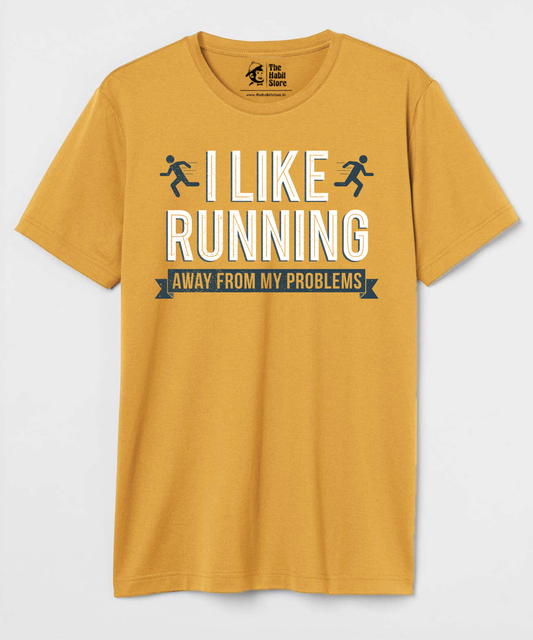 Running Away Unisex Round Neck Half Sleeve T-shirt