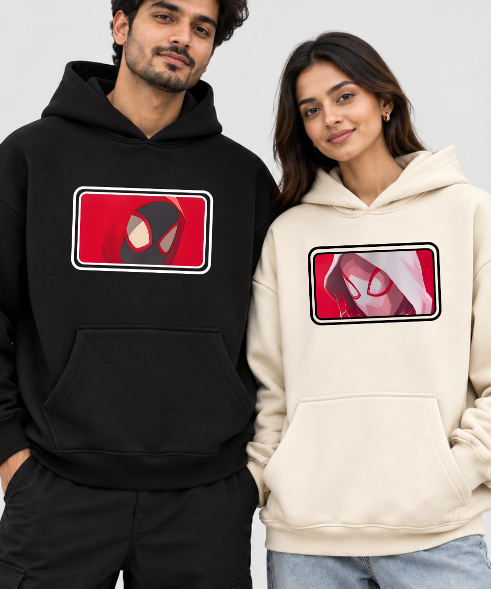 Spider-Man / Spider-Gwen – Couple Boxy Fit Hoodies (Set of 2) | 100% Cotton Fleece