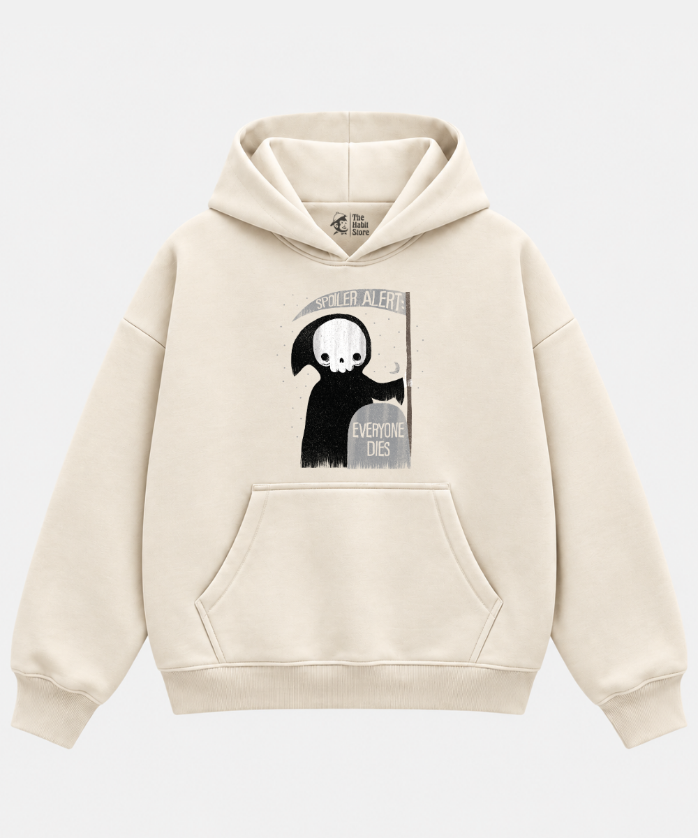 Spoiler Alert - Cream Boxy Hoodie – 100% Cotton Fleece