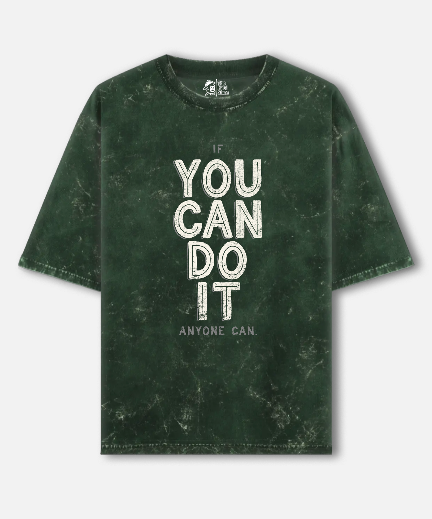 You Can Do It Acid Wash Oversized T-shirt | 240 GSM