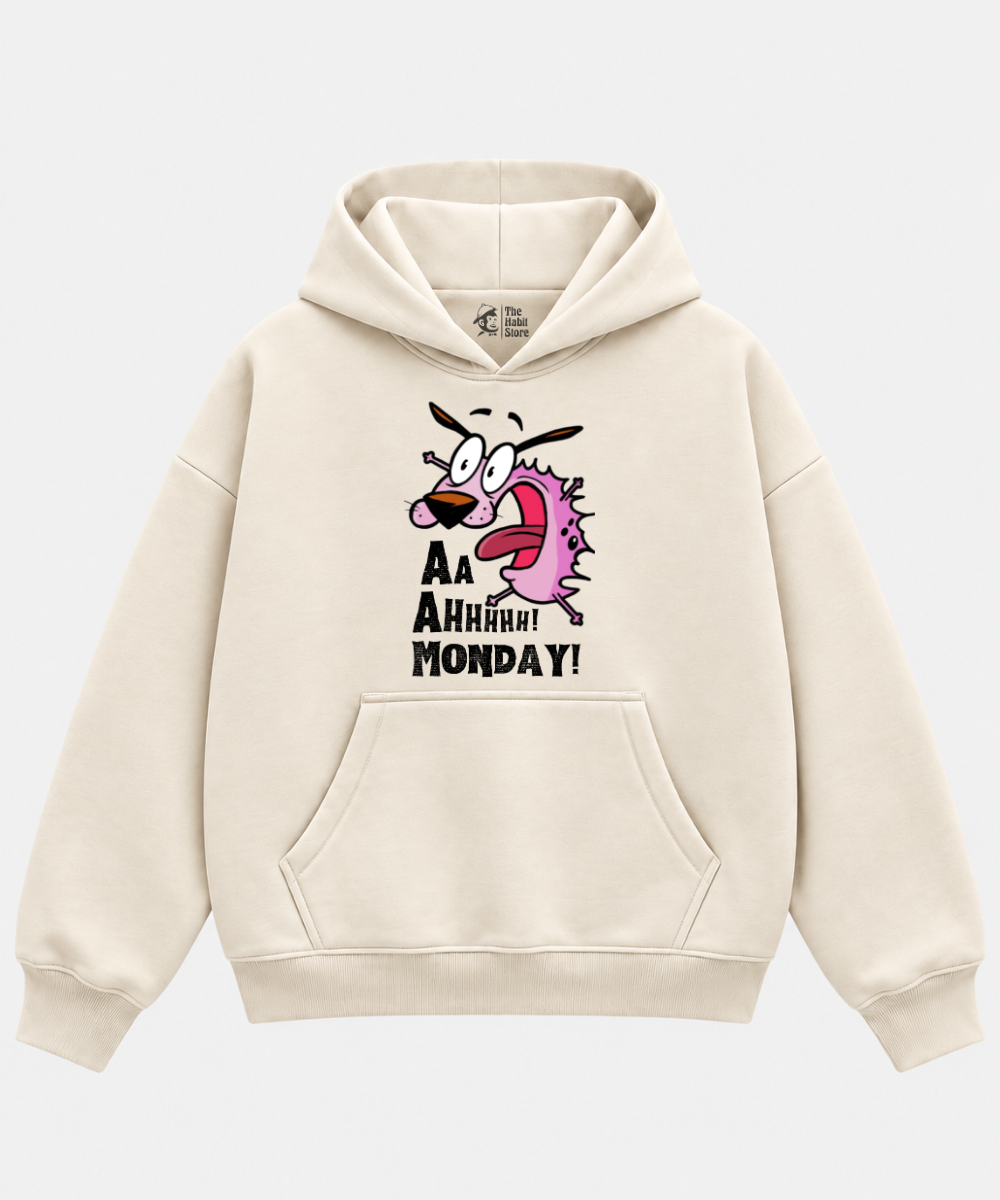 Monday - Cream Boxy Hoodie – 100% Cotton Fleece