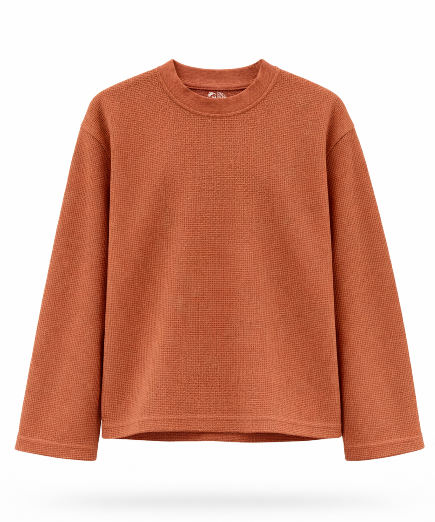 Brown - Waffle Knit Oversized Full Sleeve