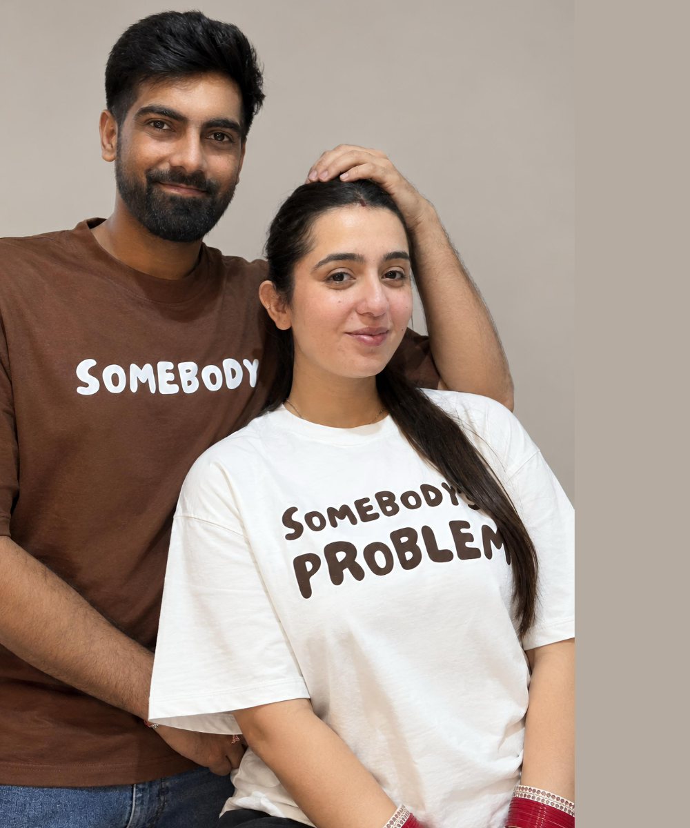 Somebody / Somebody’s Problem – Couple Oversized Fit T-shirts (Set of 2)