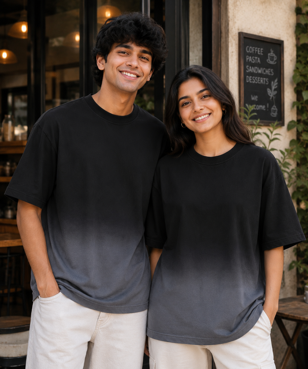 Ombre Couple Oversized T-shirts — Boxy Fit (Set of 2)