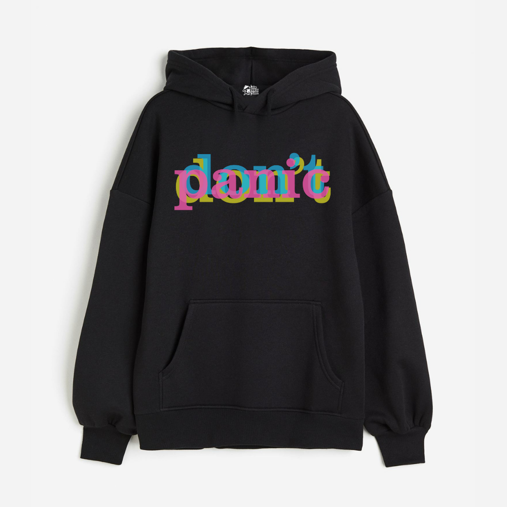 "Don't Panic - Oversized Winter Dreams: Premium 400 GSM Hoodies"