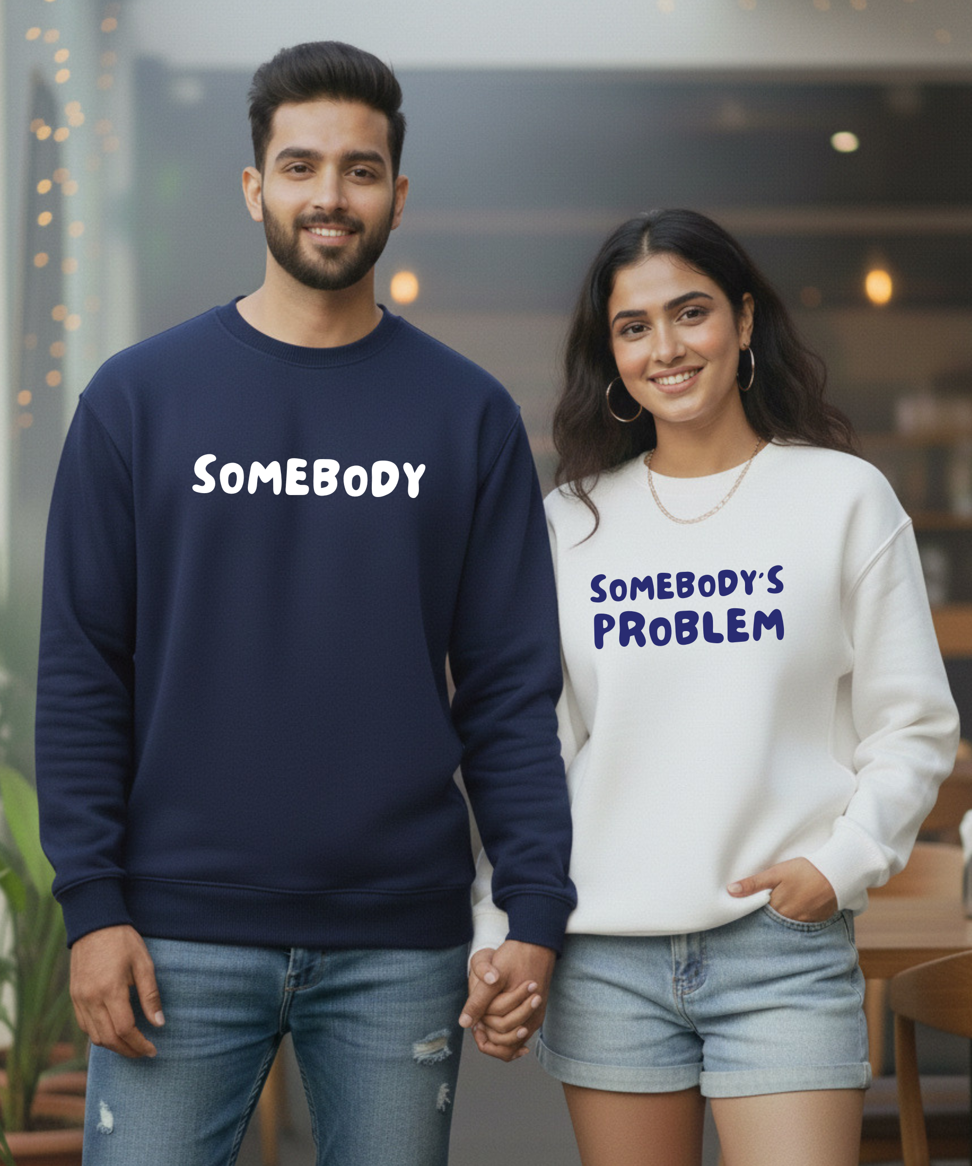 Somebody – Somebody’s Problem – Couple Oversized Sweatshirts (Set of 2) | Premium 400 GSM