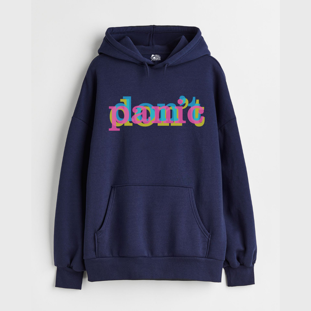 "Don't Panic - Oversized Winter Dreams: Premium 400 GSM Hoodies"