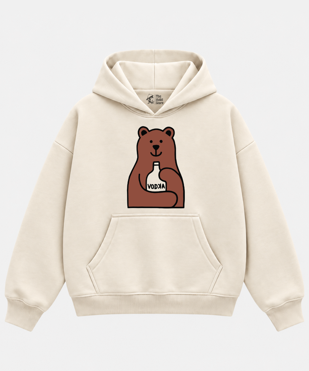 Vodka - Cream Boxy Hoodie – 100% Cotton Fleece
