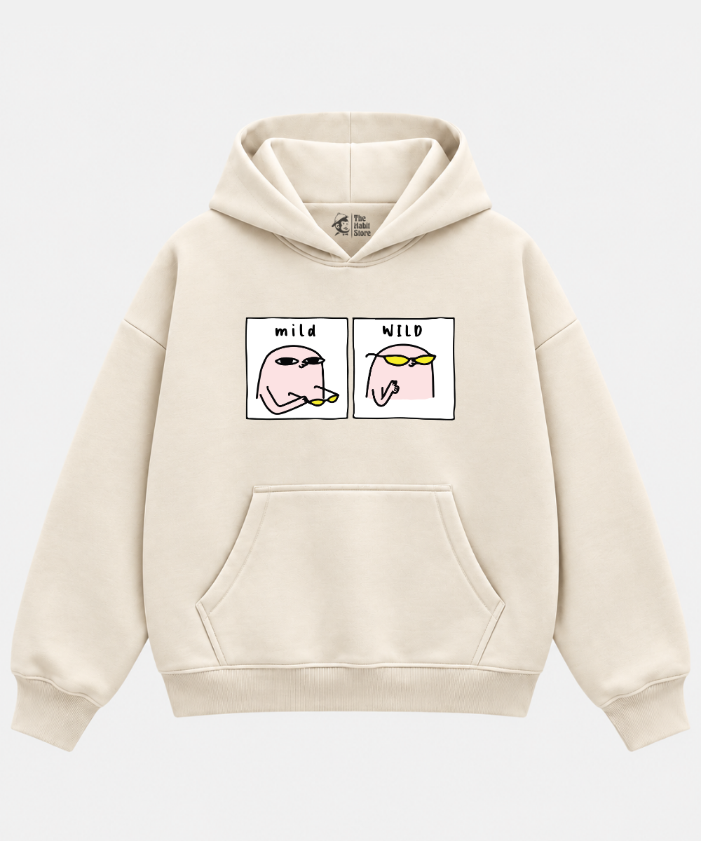 Mild & Wild - Cream Boxy Hoodie – 100% Cotton Fleece