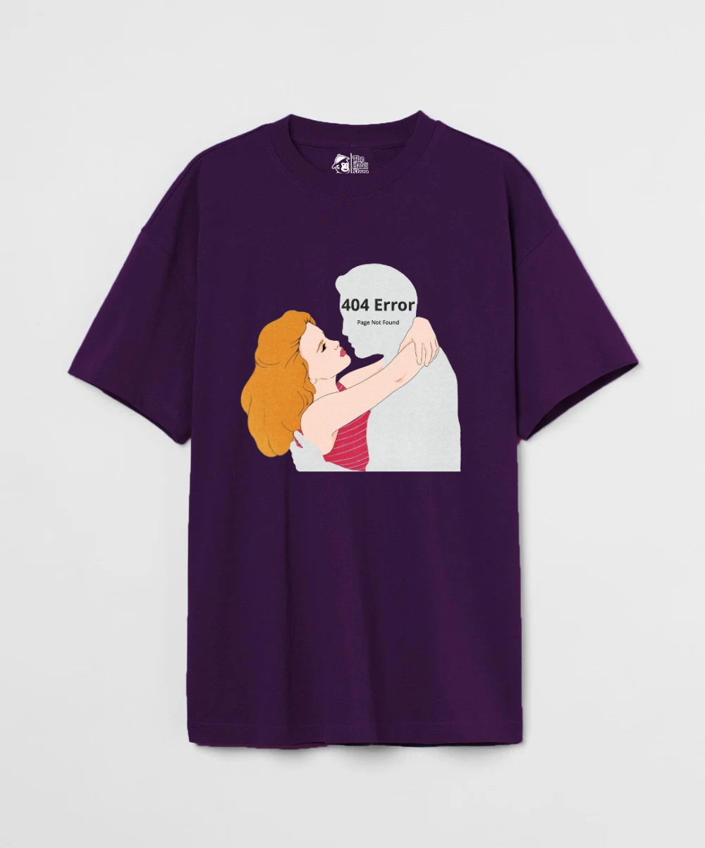Error 404 Not Found 240 GSM Unisex Oversized T-shirt