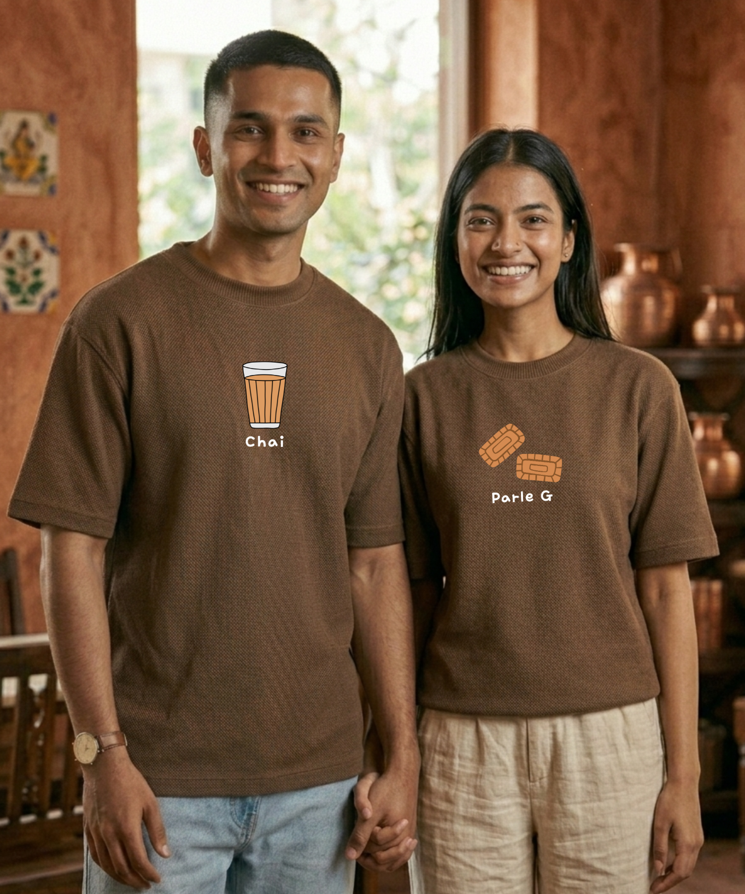Chai / Parle G – Couple Oversized Fit T-shirts (Set of 2)