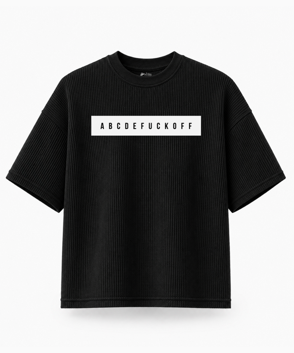ABCDEFUCKOFF — Waffle Knit Boxy Oversized T-shirt