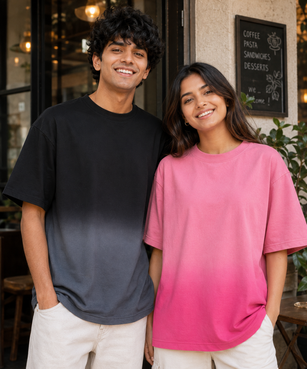 Ombre Couple Oversized T-shirts — Boxy Fit (Set of 2)