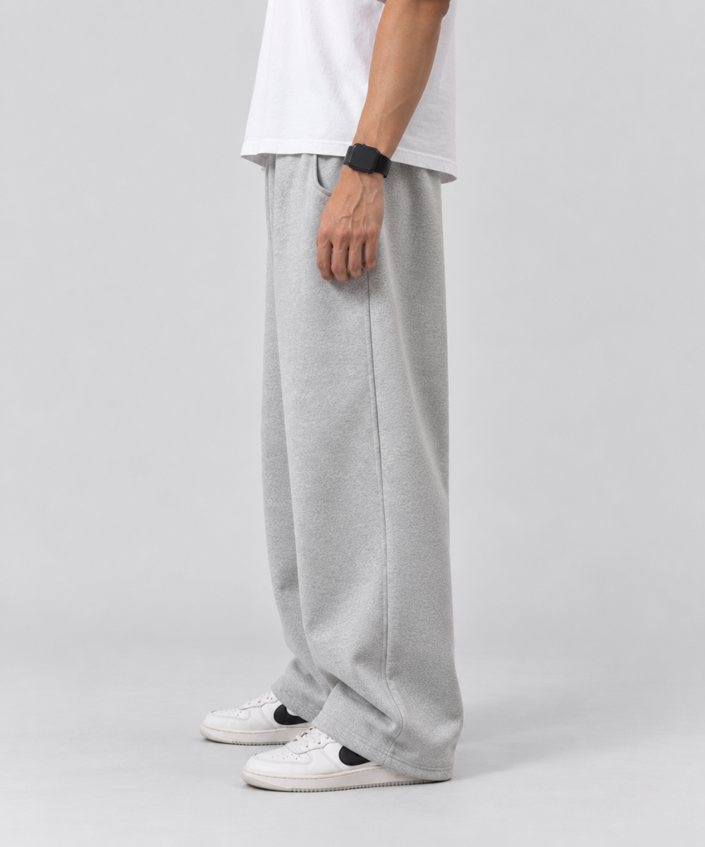 Grey Boxy Fleece Sweatpants – 100% Cotton