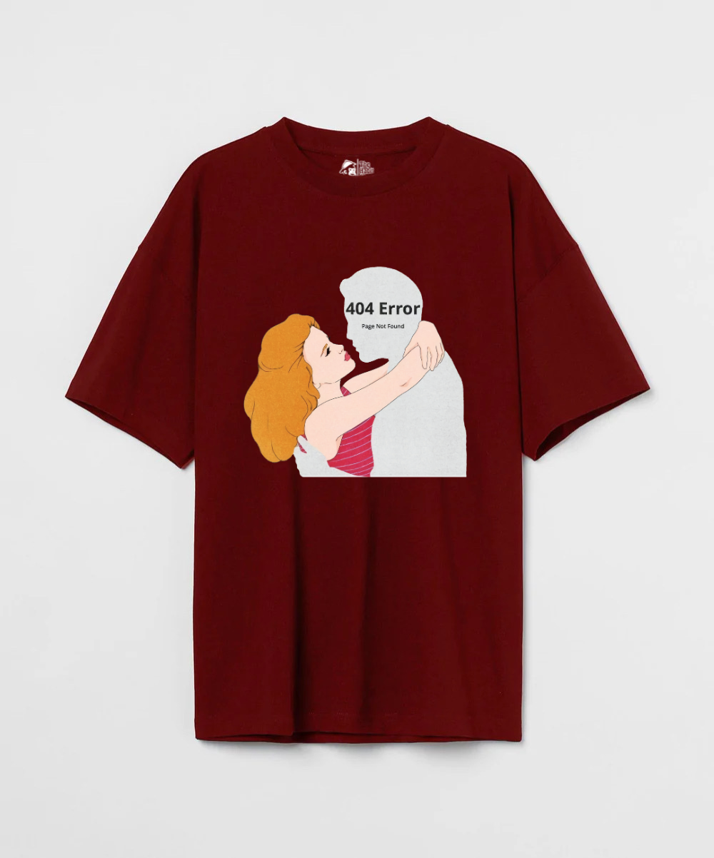 Error 404 Not Found 240 GSM Unisex Oversized T-shirt