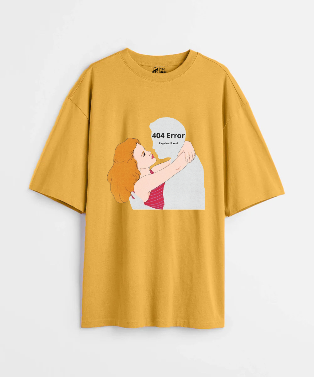 Error 404 Not Found 240 GSM Unisex Oversized T-shirt