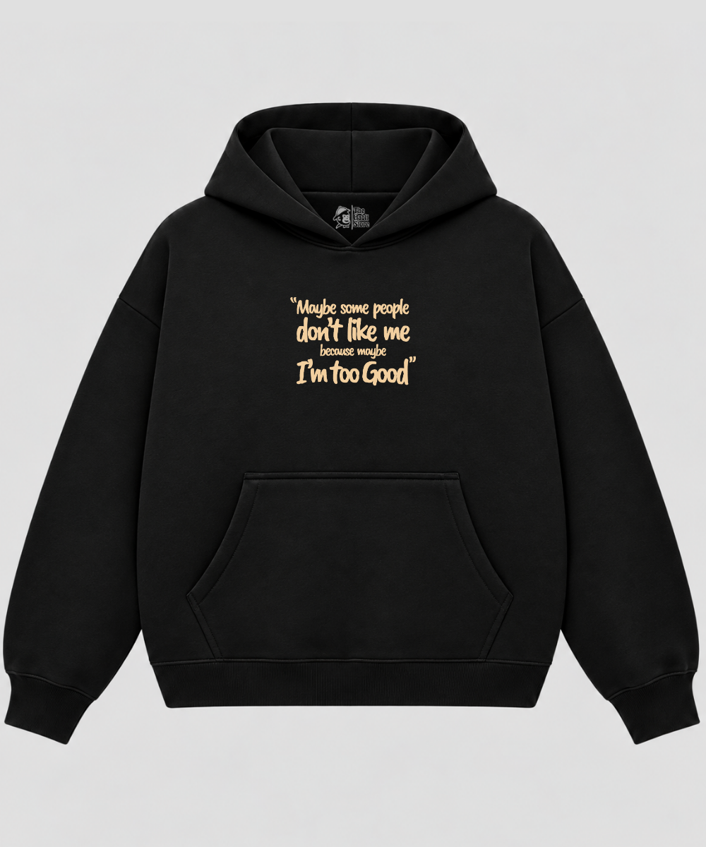 Ronaldo Too Good - Black Boxy Hoodie – 100% Cotton Fleece