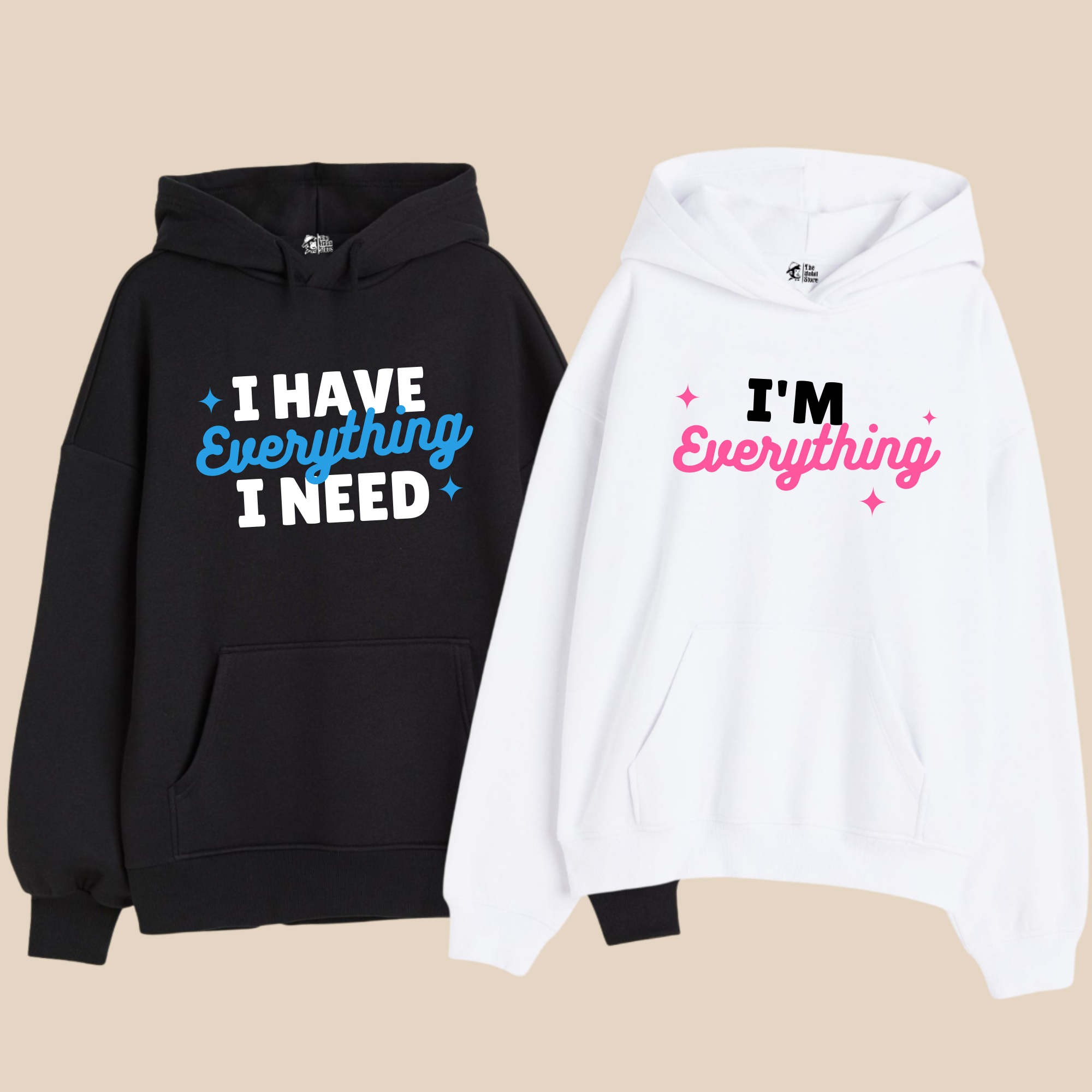 I Have Everything I Need / I’m Everything – Couple Oversized Hoodies (Set of 2) | Premium 400 GSM