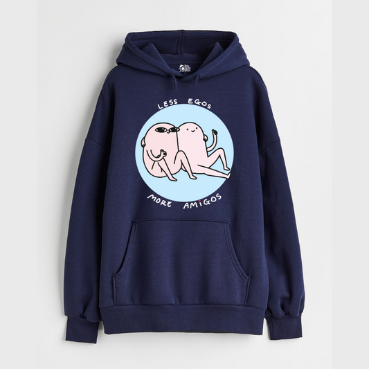 "Less Egos More Amigos - Oversized Winter Dreams: Premium 400 GSM Hoodies"
