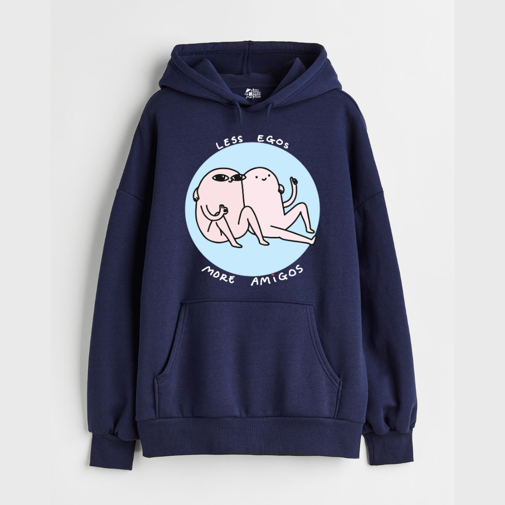 "Less Egos More Amigos - Oversized Winter Dreams: Premium 400 GSM Hoodies"