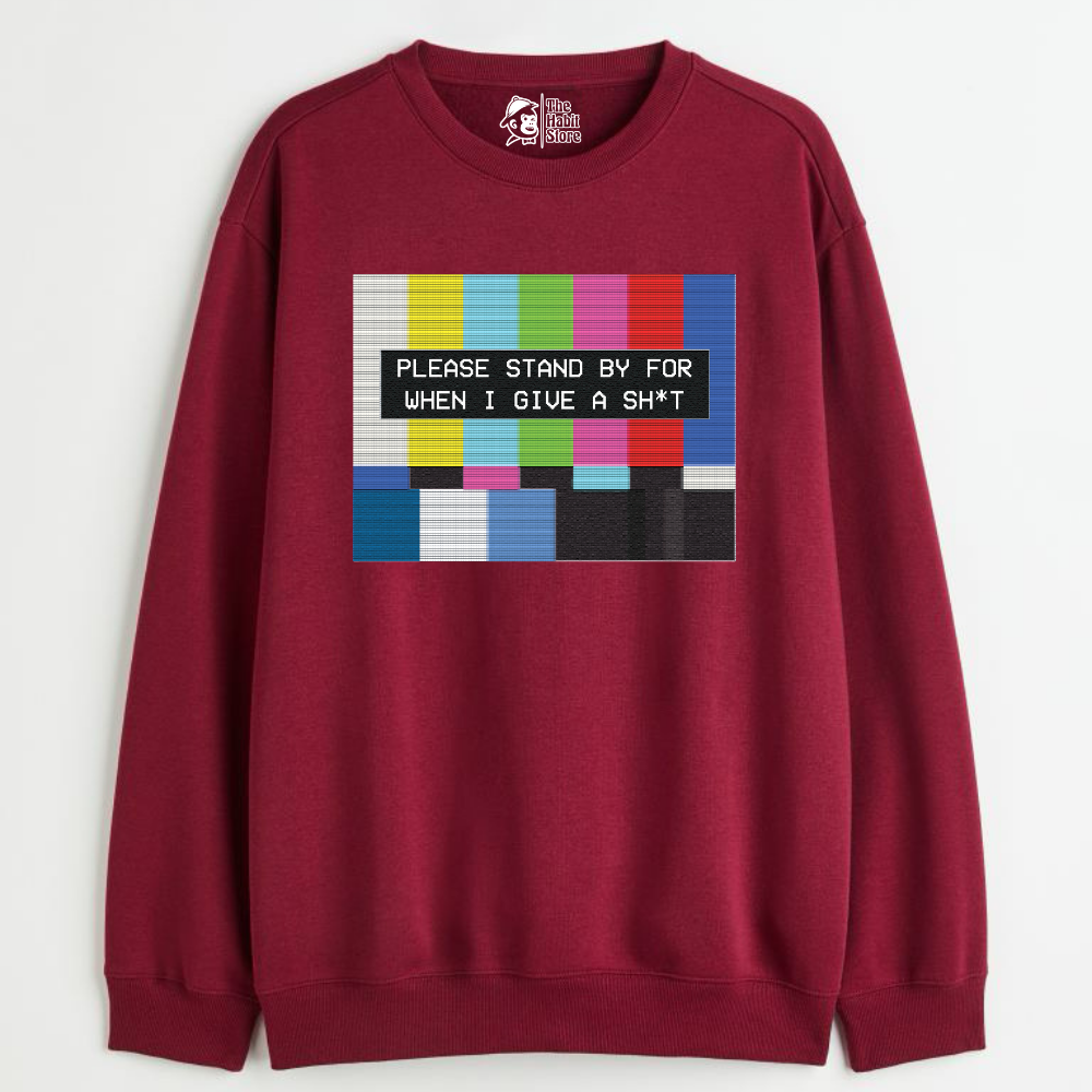 "Please Standby For When I Give A Sh*t - Cozy Delight: Winter Bliss Unisex Oversized Sweatshirt (400 GSM)"