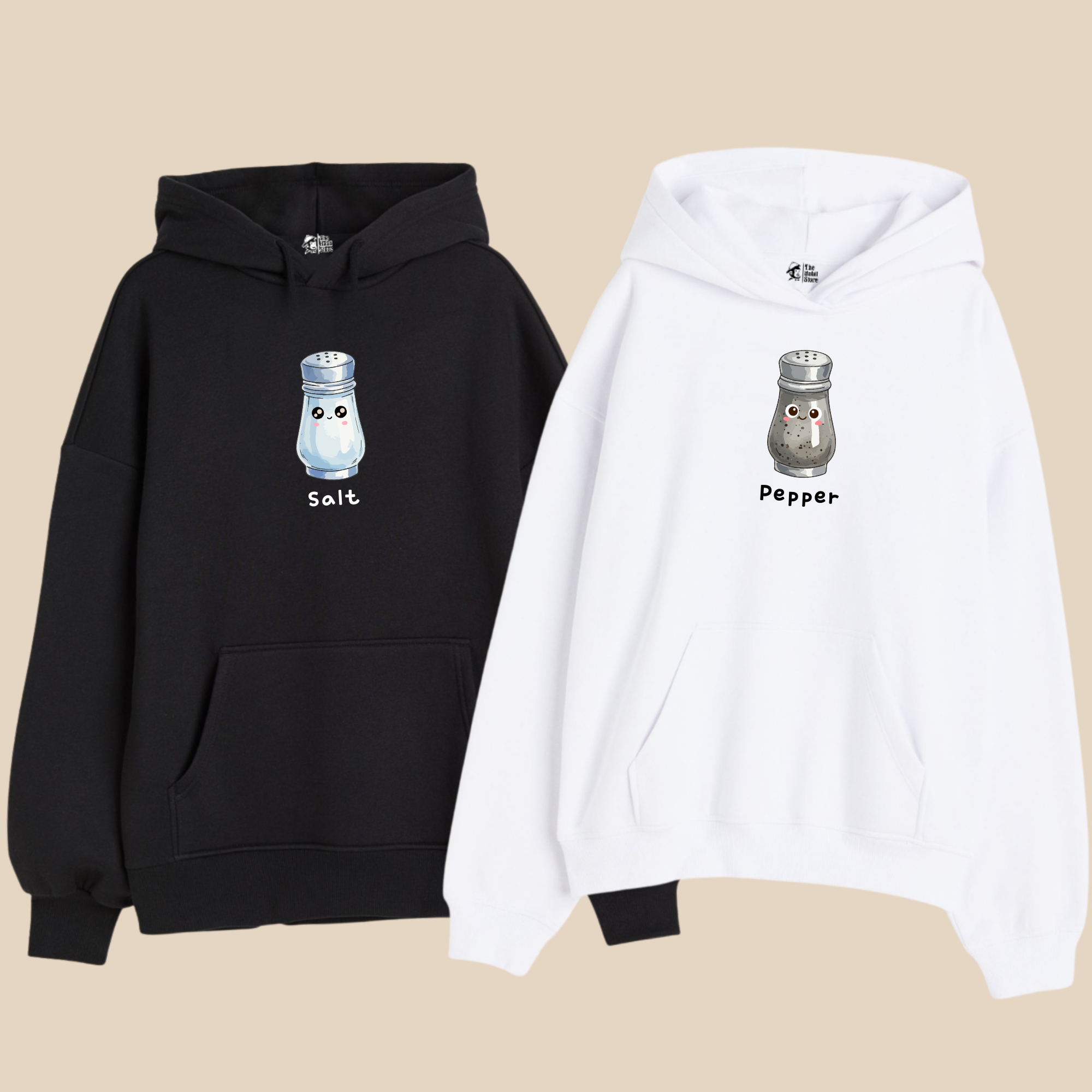Salt & Pepper – Couple Oversized Hoodies (Set of 2) | Premium 400 GSM