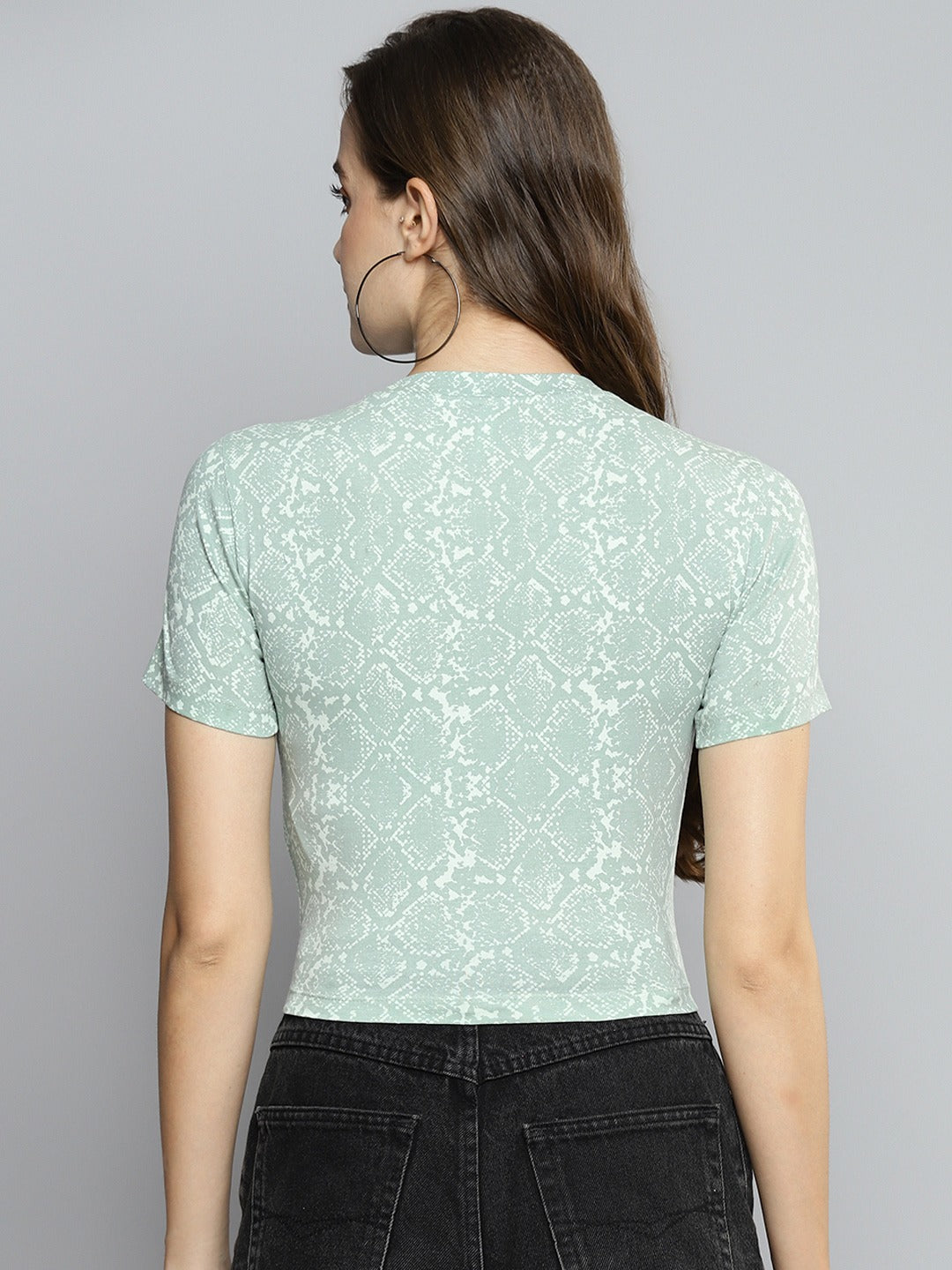 Women Green Print T-shirt