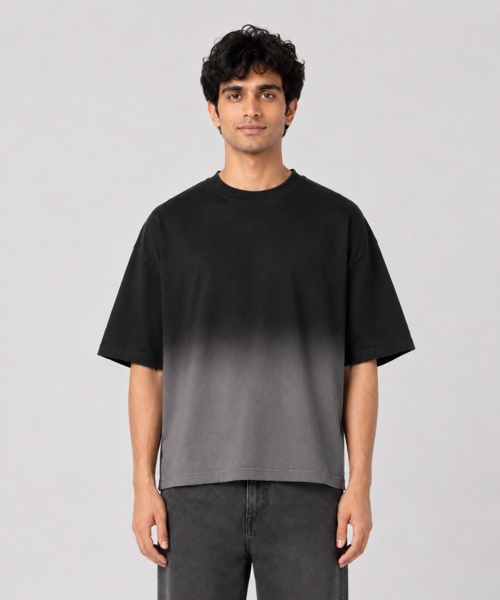 Black Ombre Oversized T-shirt — Boxy Fit
