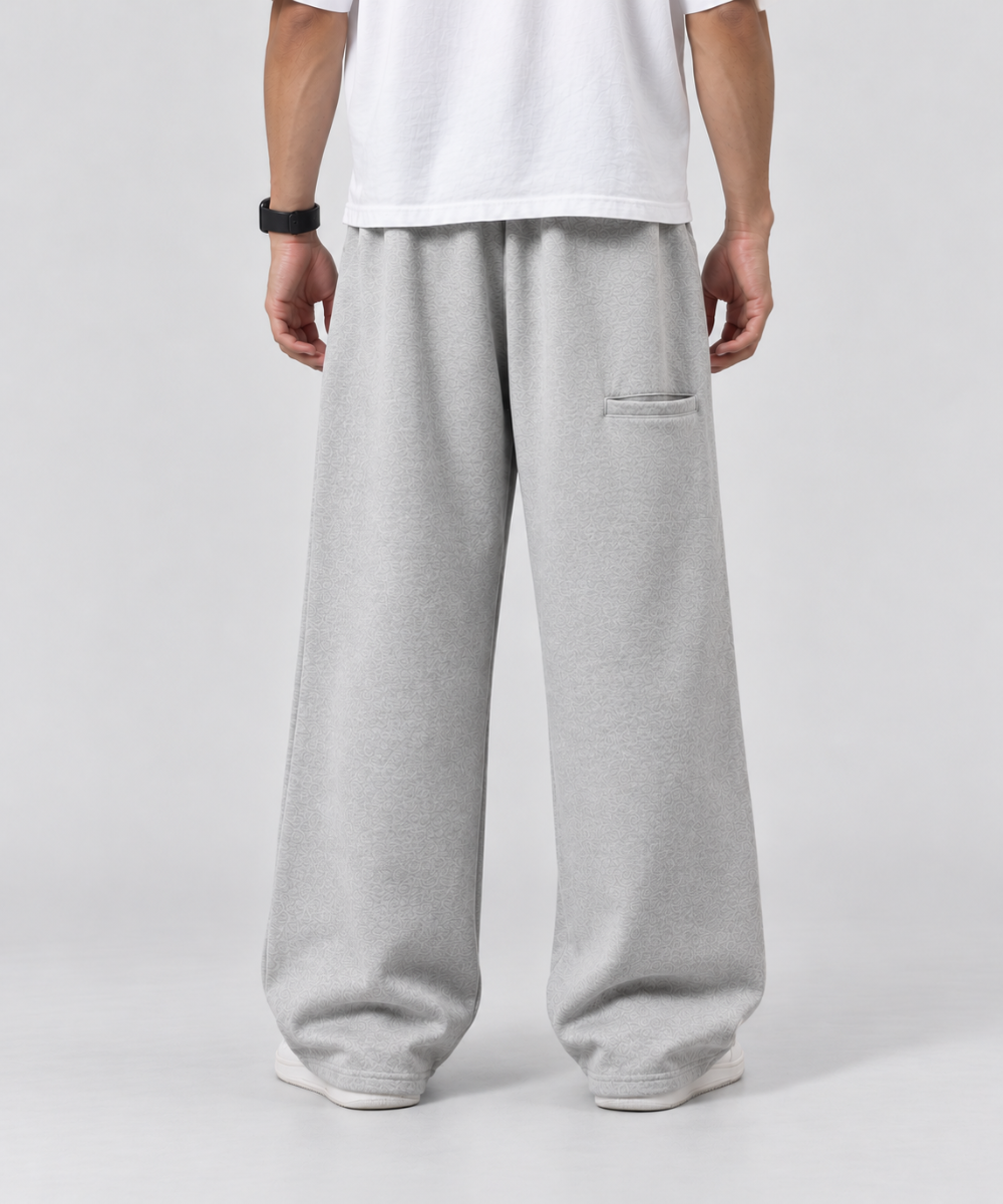Grey Boxy Fleece Sweatpants – 100% Cotton