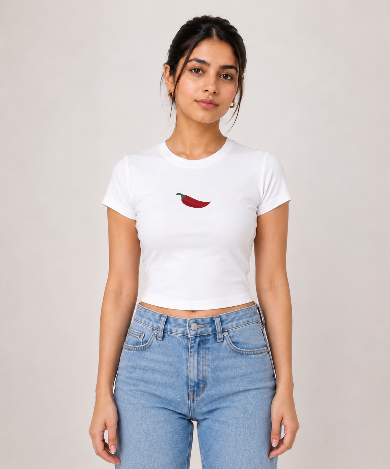 Too Hot To Handle 🌶  — Baby Tee Fitted Crop