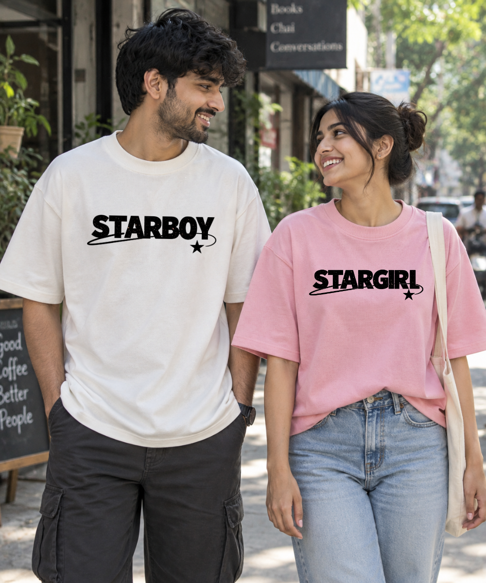 Starboy / Stargirl – Couple Oversized Fit T-shirts (Set of 2)