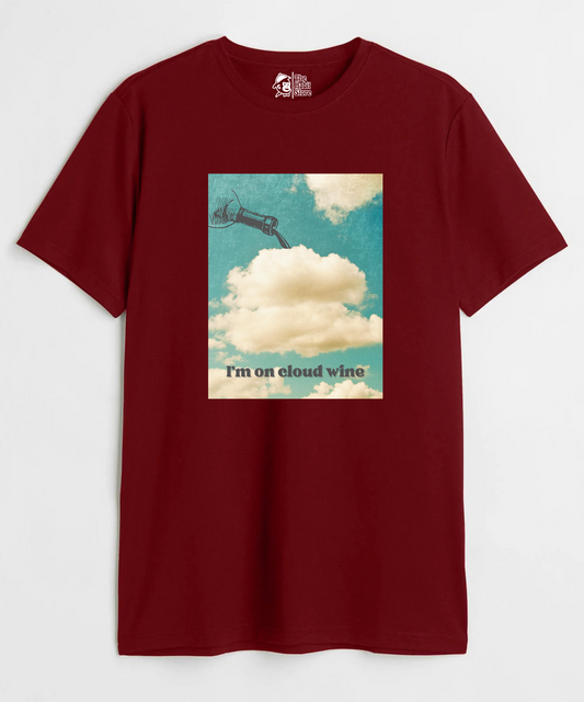 I'm On Cloud Wine Unisex Round Neck Half Sleeve T-shirt