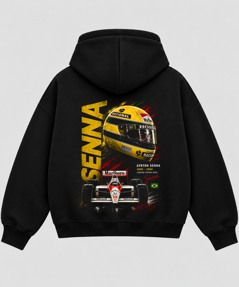 Legend Never Dies – Black Boxy Hoodie – 100% Cotton Fleece